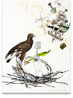 collage painting, copyright Sonya Evanisko