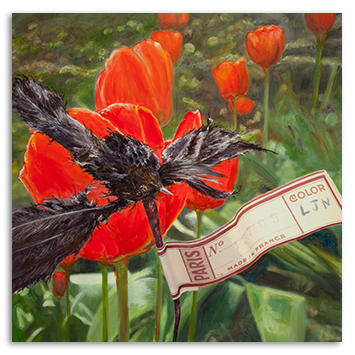 Oiseau noir du marche aux puces